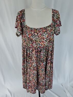 Blakely Floral Short-Sleeve Maxi Dress Size XL